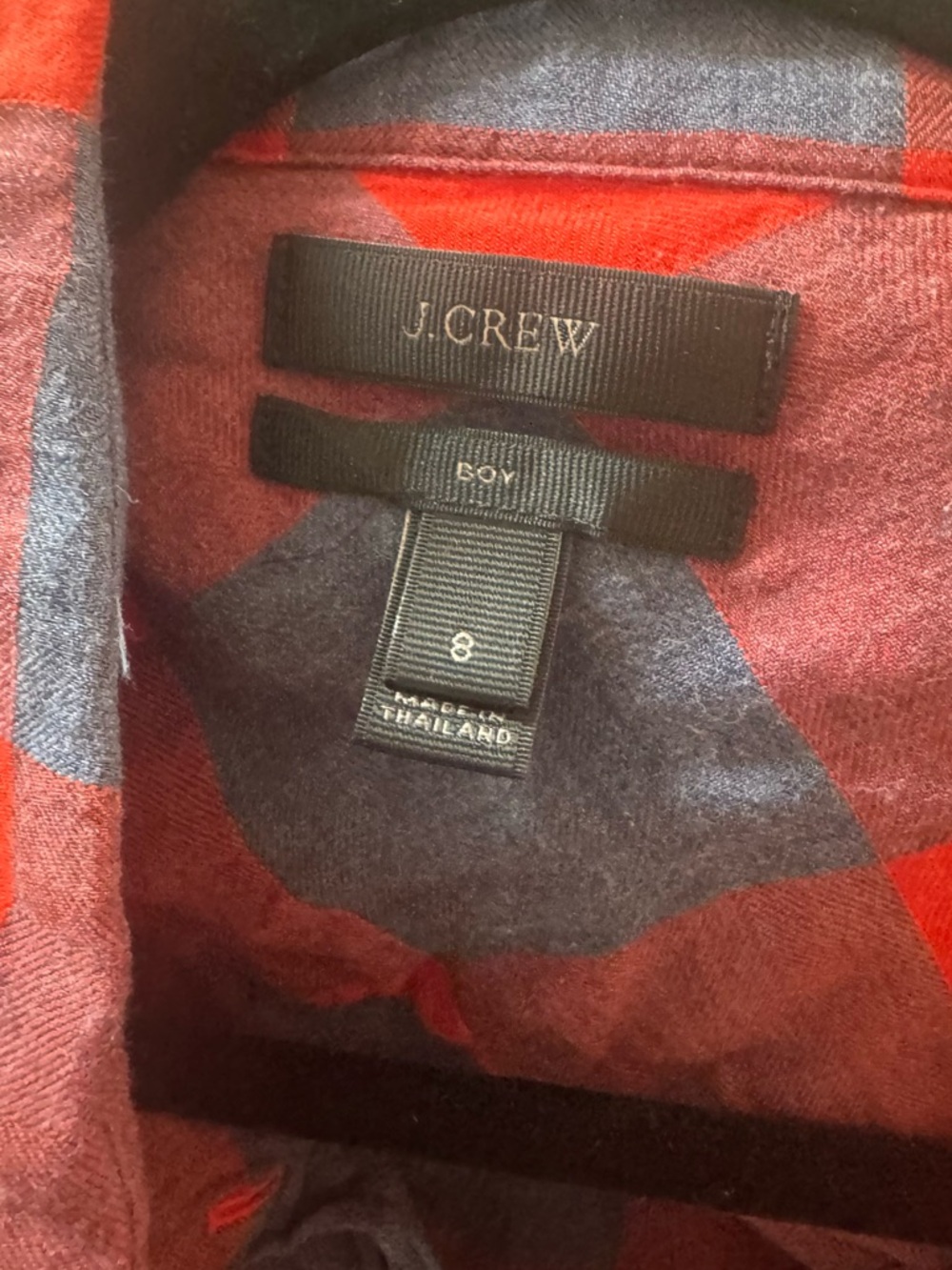 J. Crew Red and Navy Plaid Button-Down Shirt - Picture 3 of 3
